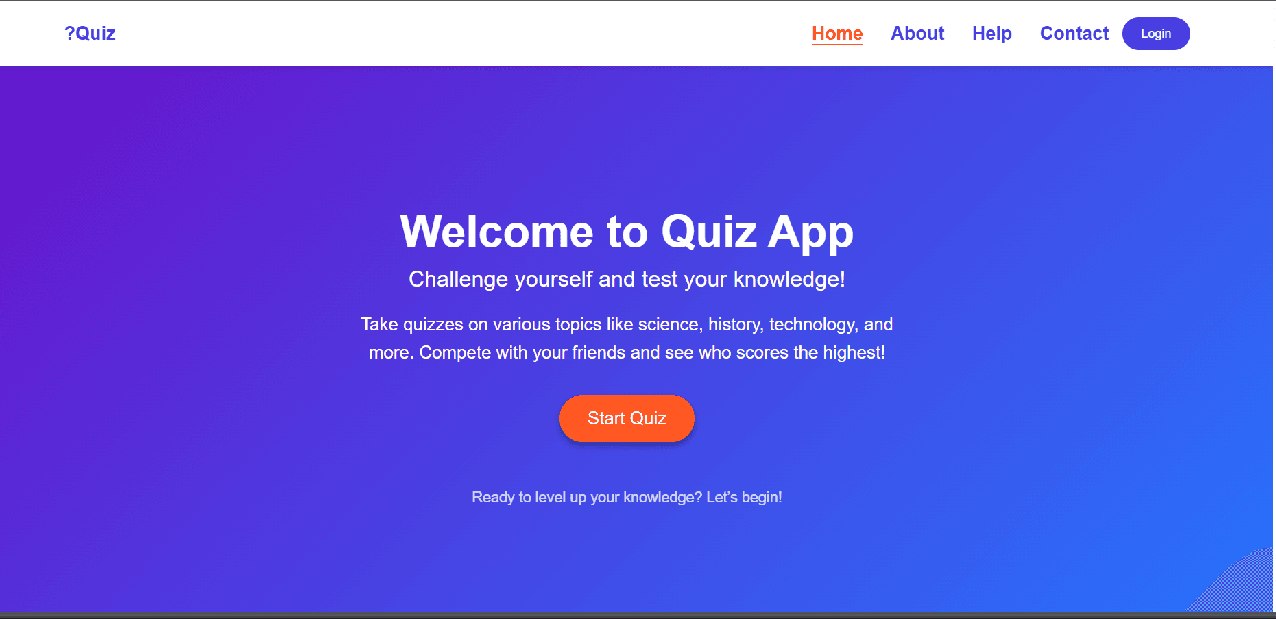 Quiz App with Timer
