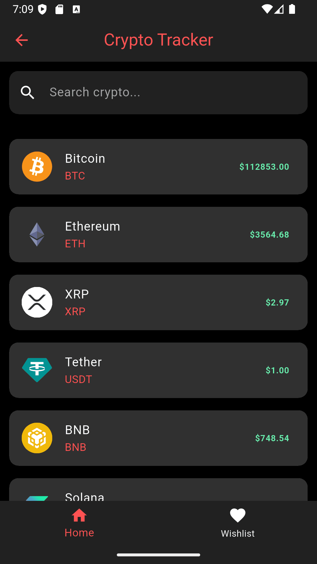CryptoTrack – Market